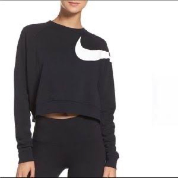 Nike | Sweaters | Nike Ladies Black Crew Neck Cropped Jumper Xs | Poshmark